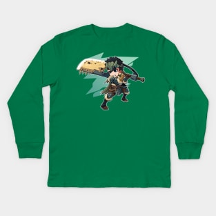 Monster Hunter Chibi Great Sword Kids Long Sleeve T-Shirt